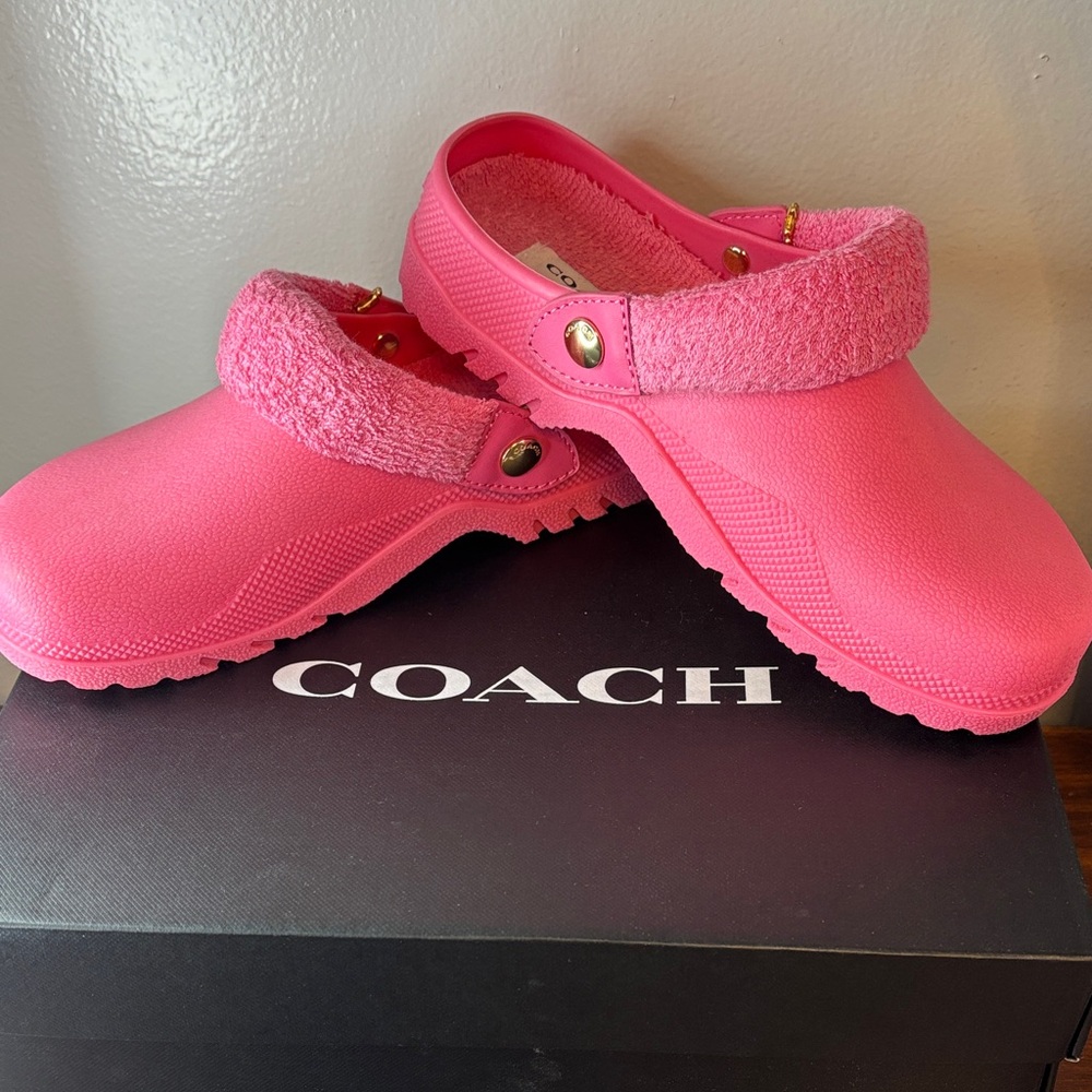 Coach Lola Terry Cloth Pink Clogs